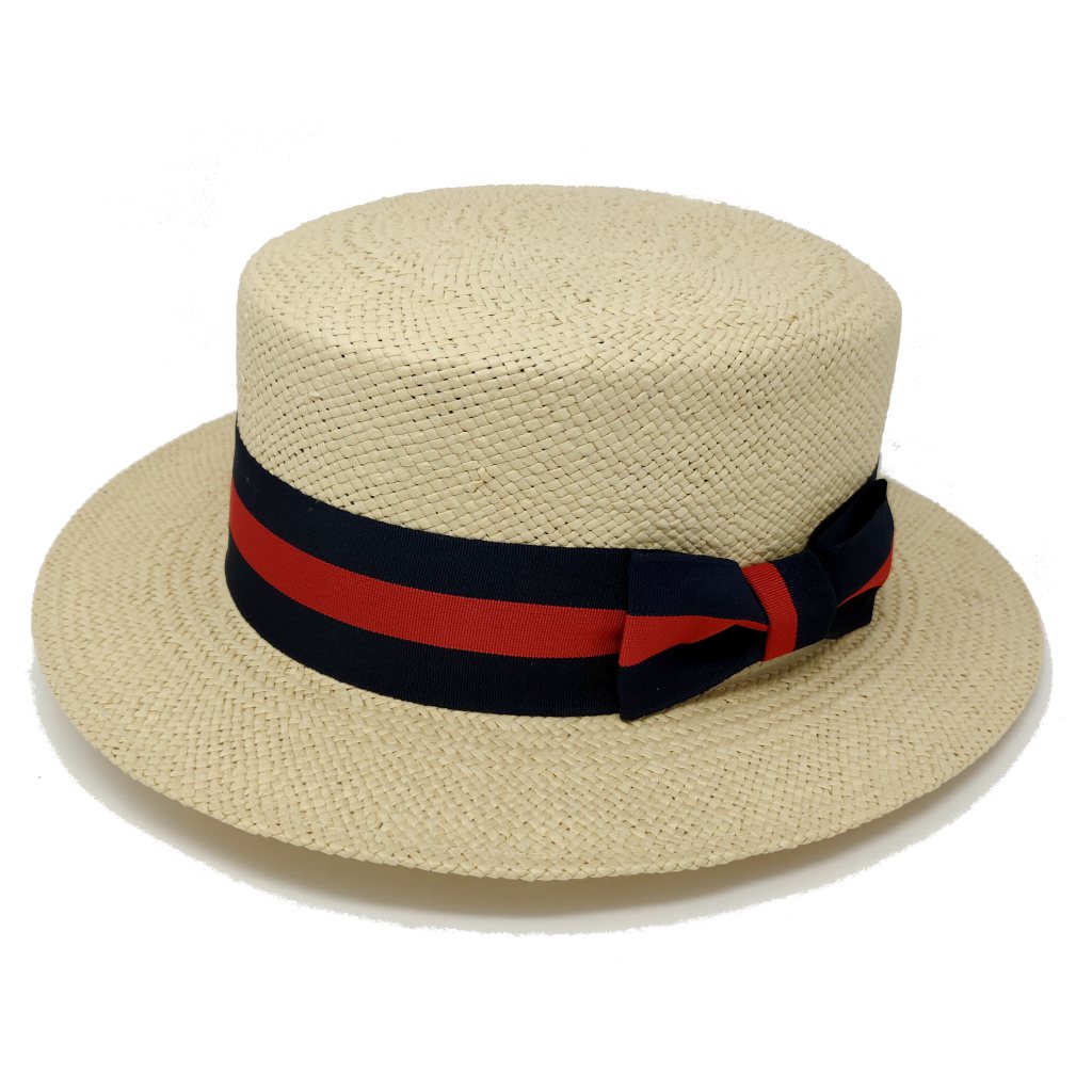 Bruno Capelo Boater Straw Flat Brim Skimmer