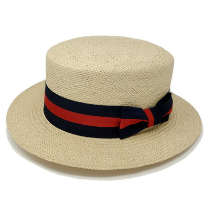 Bruno Capelo Boater Straw Flat Brim Skimmer