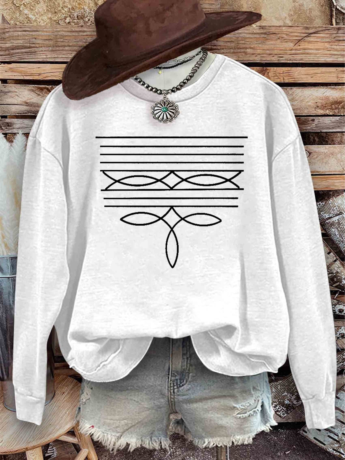 Boot Stitch Country Western Sweatshirt