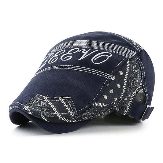 Short Brim Casual Youth Forward Cap Painter's Cap- Dark Blue