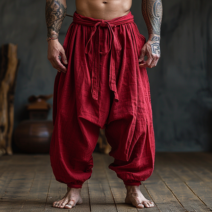 Simple Loose Men's Linen Pants Comfortable And Breathable Linen Pants