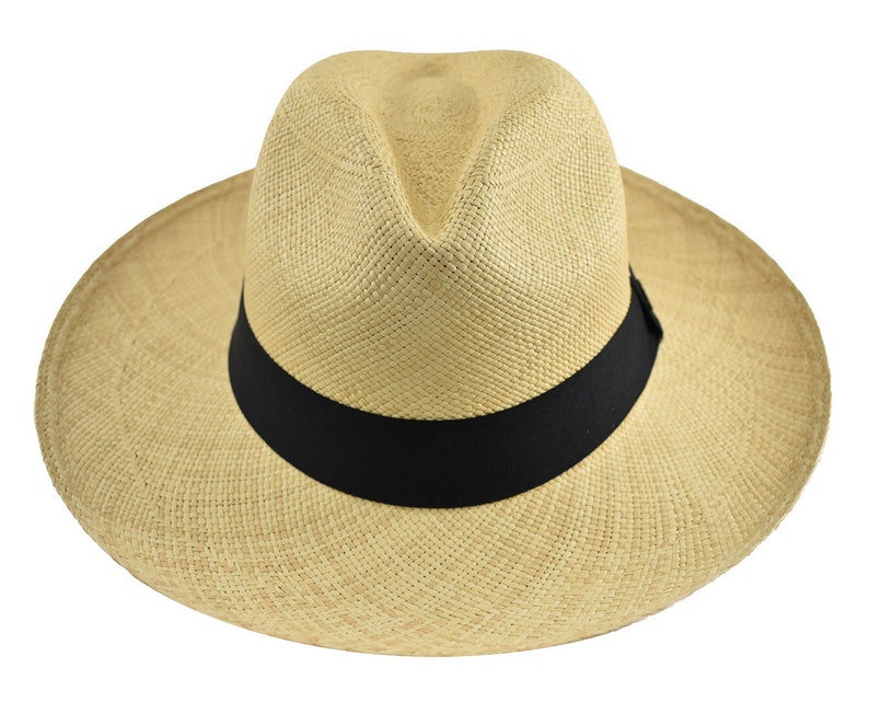 Original Panama Hat - Custom Band Color - Wide Brim Summer Fedora -  Natural Toquilla Straw - Handwoven in Ecuador - EA - HatBox Included-FREE SHIPPING