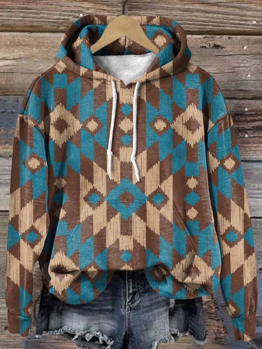 Retro Aztec Art Print Casual Hoodie Sweatshirt