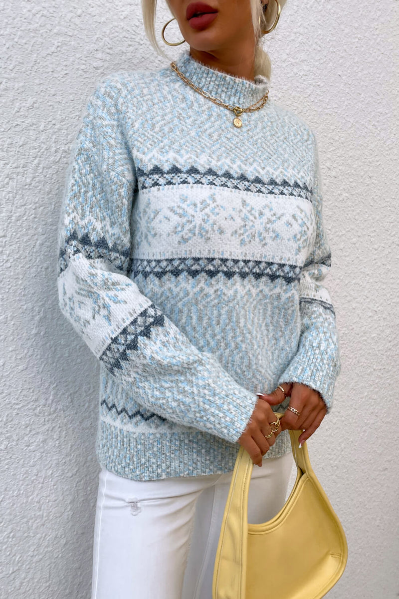 Snowflake Half Turtleneck Sweater