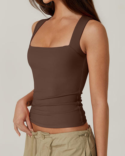 Solid Color Seamless Basic Shaping Tank Top Vest