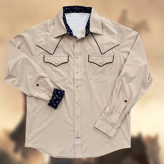 Men's 100% Cotton Western Multiple Pockets Shirt