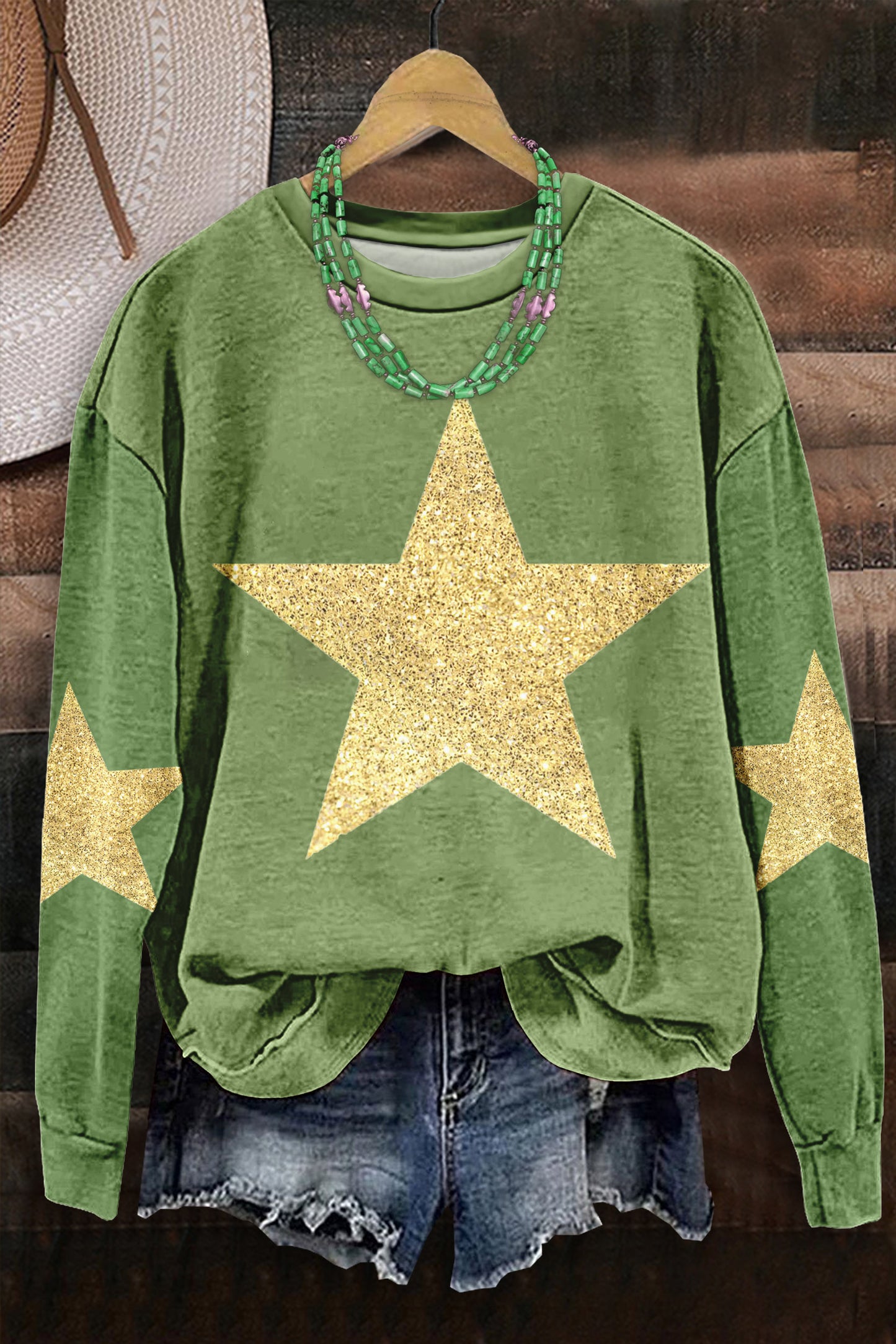 Sparkle Star Print Sweatshirt