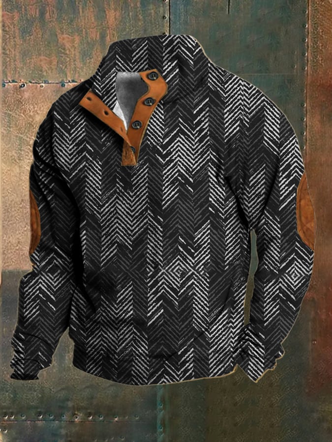 Men's Stylish Casual Retro Geometric Sweatshirt