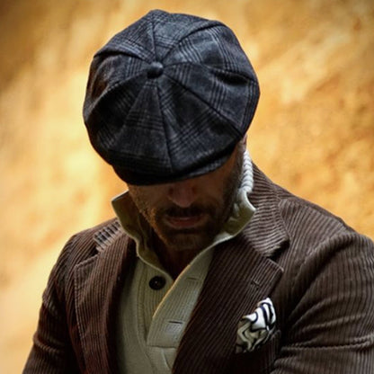 Newsboy Cap Wool British Style Vintage Flat Cap