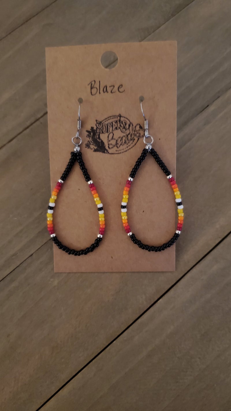 Blaze Drop Hoop Earrings