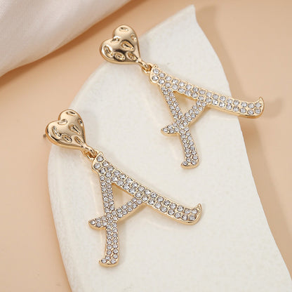 Gameday Diamond A Letter Earrings