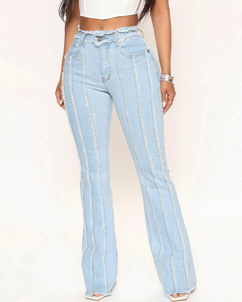 Wool-Edged Elastic Jeans