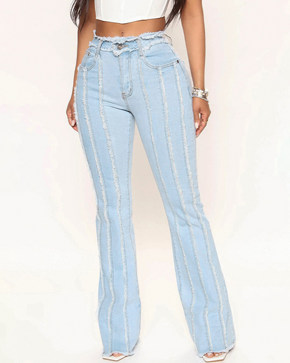 Wool-Edged Elastic Jeans