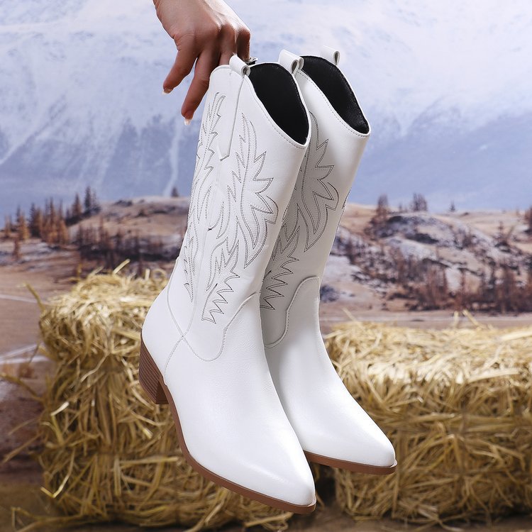 Women's Embroidered Knight High Western Boots