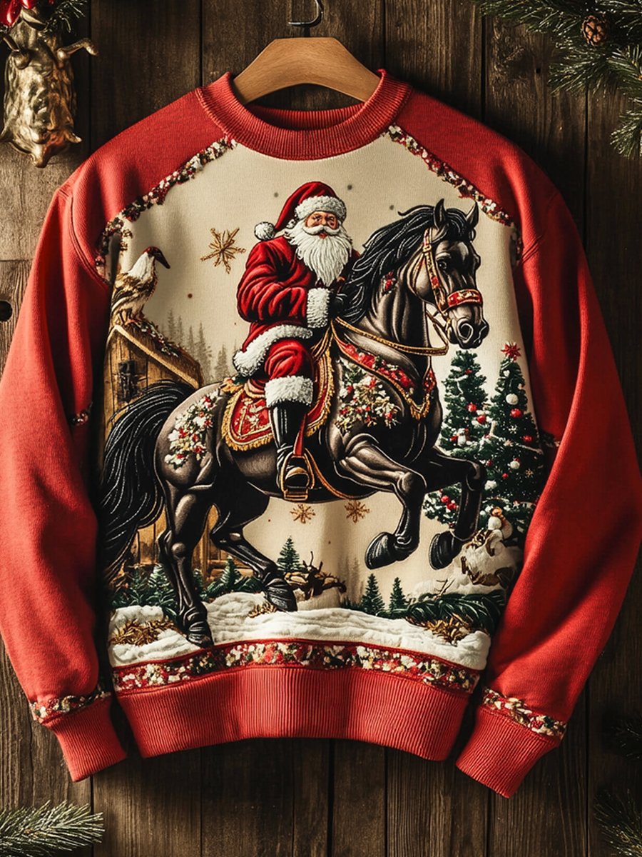 Santa  Print Casual Sweatshirt