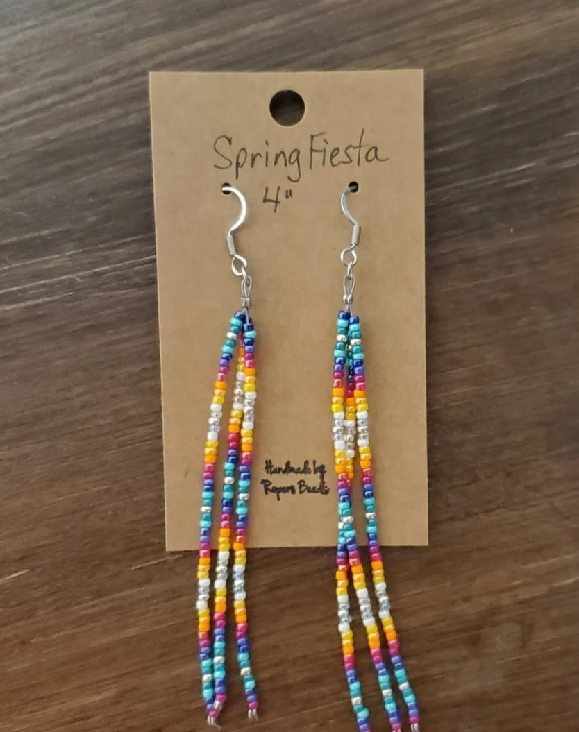 Spring Fiesta Fringe Beaded Earrings