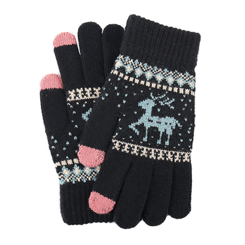 Christmas Deer Warm Thick Gloves