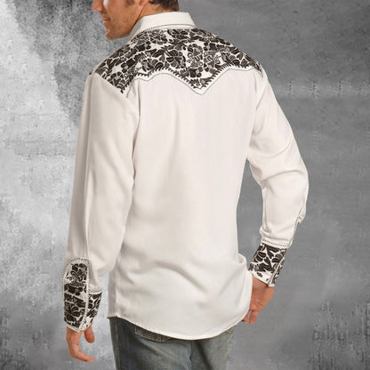 Men's Western Vintage Embroidered Shirt