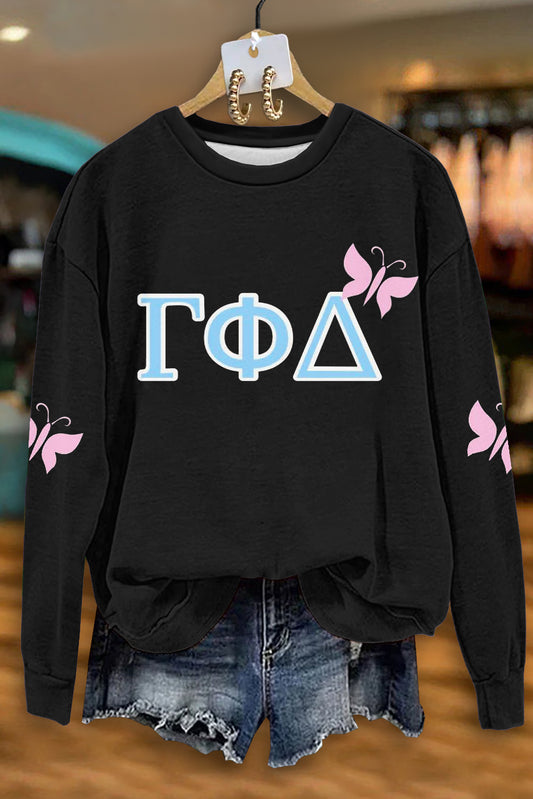 Classic Gamma Phi Delta Sorority Print Sweatshirt