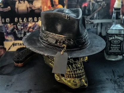 "HARVESTER OF SORROW" HANDMADE SKULL HAT