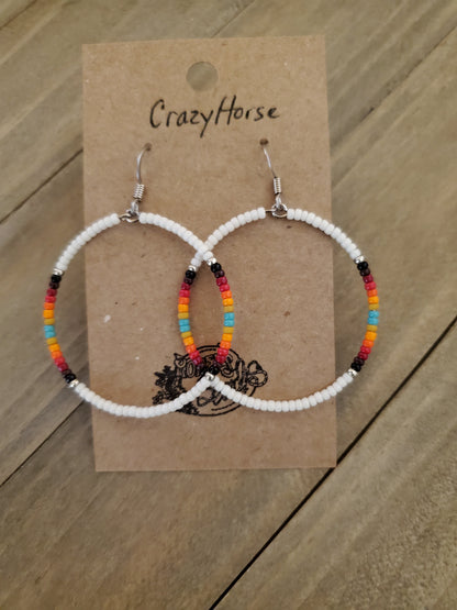 Crazy Horse Large Hoop Earrings Choice of Sizes