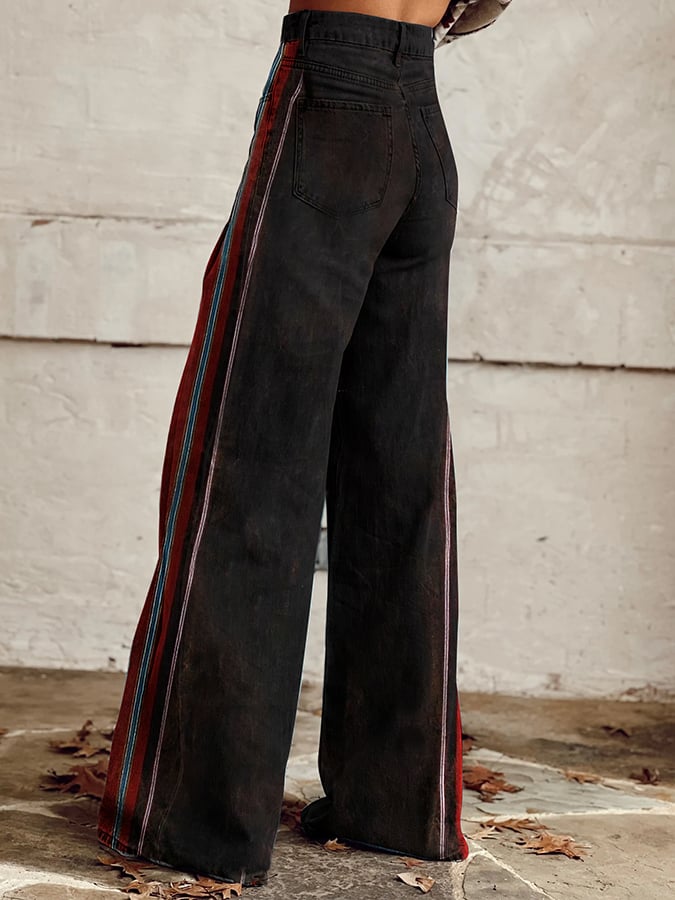 Women's Retro Hippie Wide Leg Pants