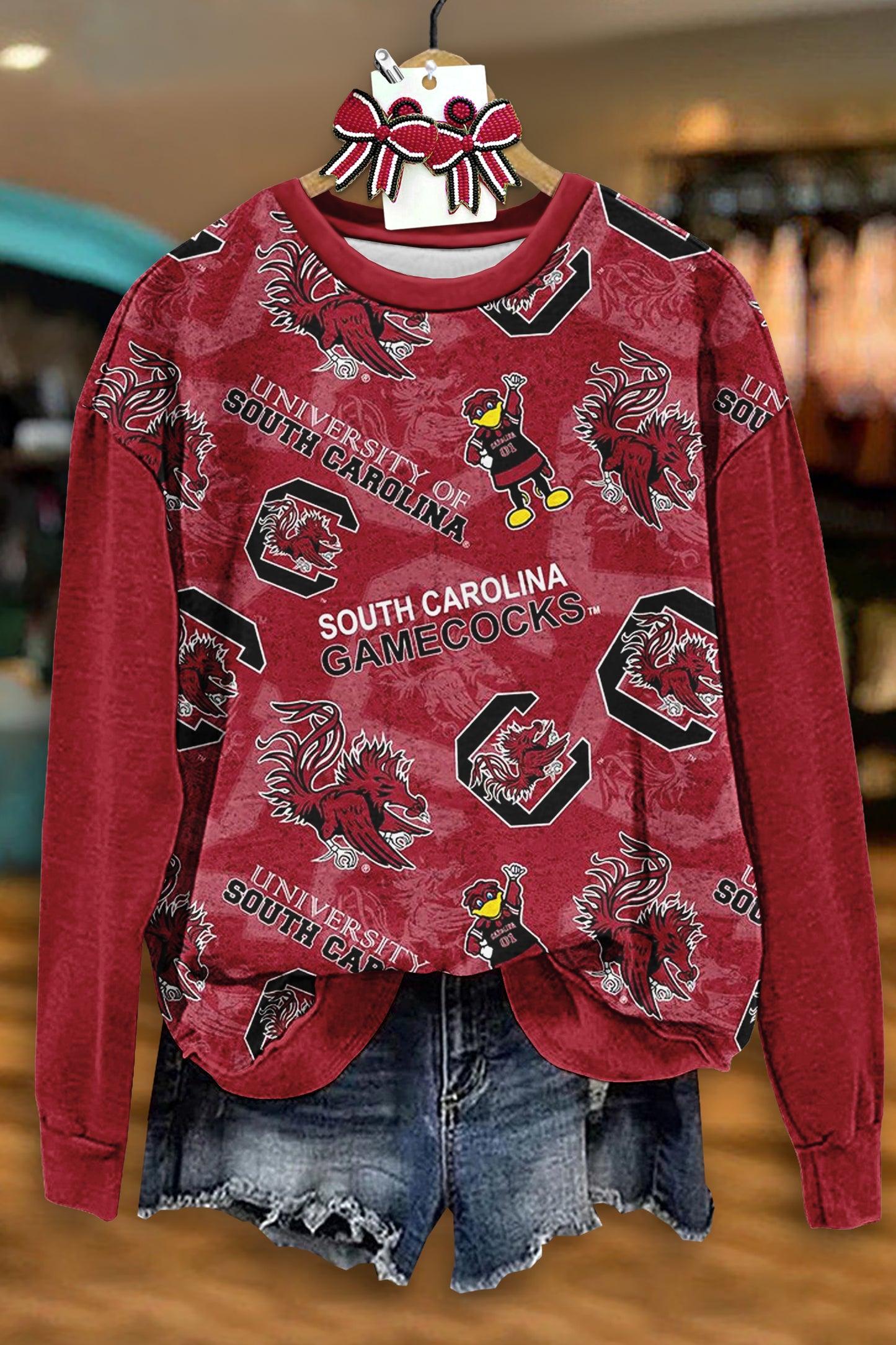 Casual South Carolina Gamecocks Print Sweatshirt