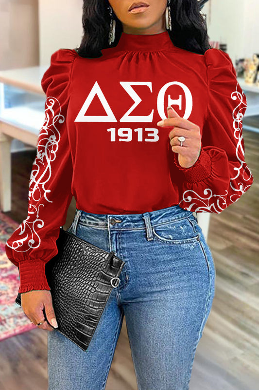 Classic Delta Sigma Theta Sorority Puff Sleeve Blouse