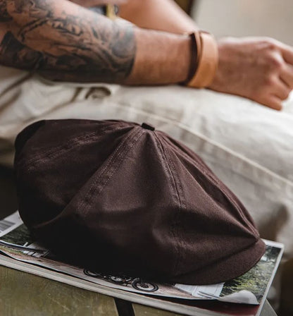 SHELBY - Workwear WAXED COTTON Newsboy Cap