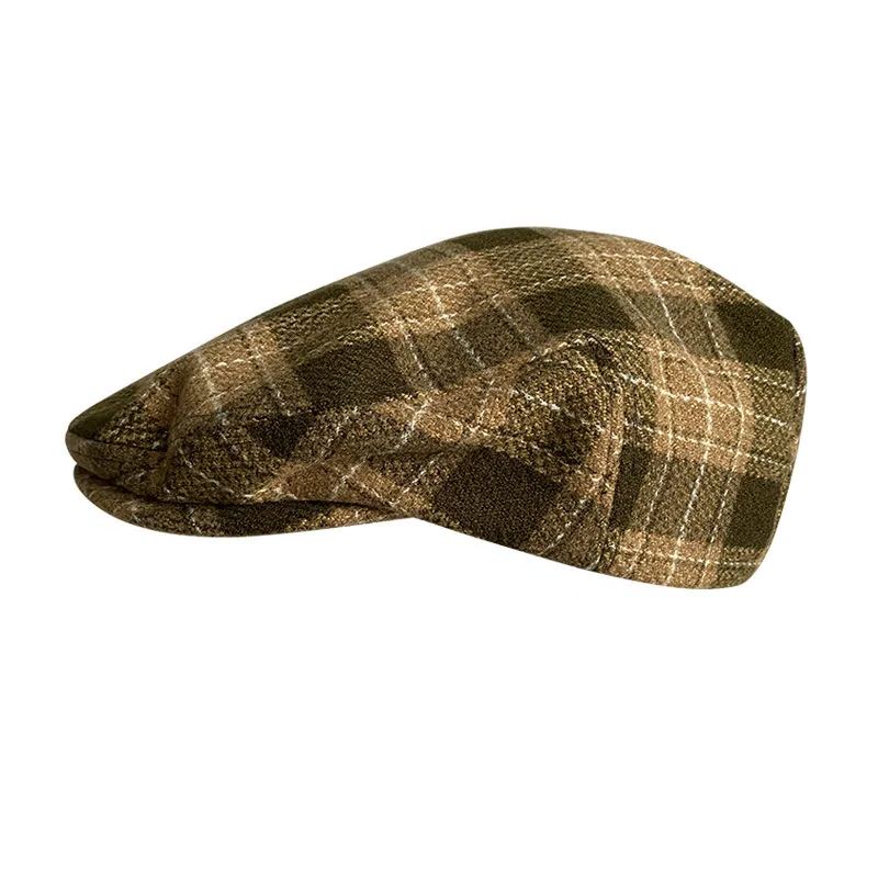 THE PEAKED Marl Flat Hat Oxford-Harris Tweed