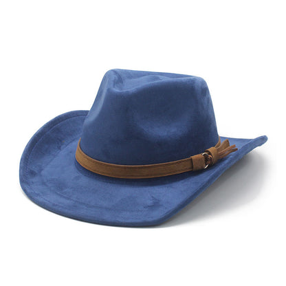 Men's Vintage Western Cowboy Hat Suede Knight Hat