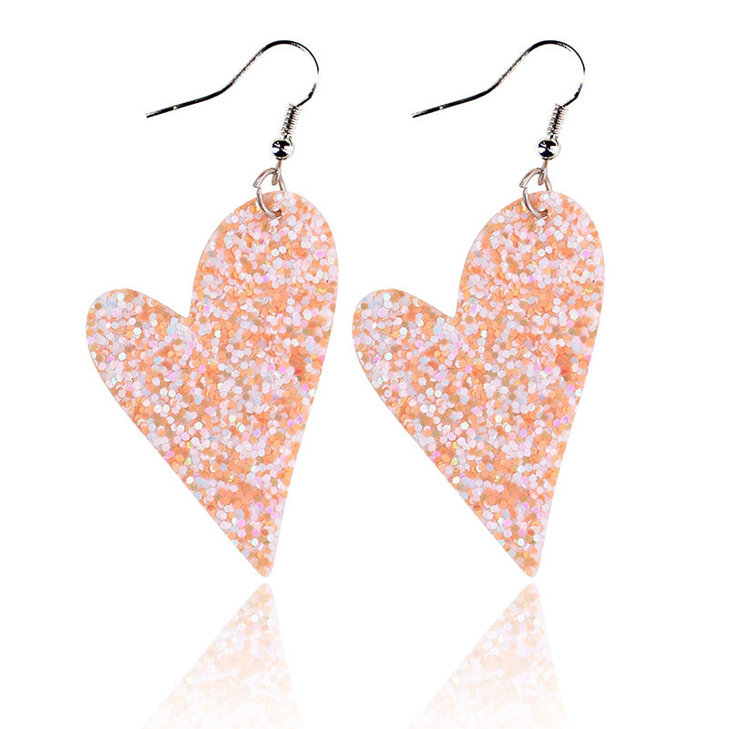 Valentine's Day Sequin Irregular Heart Earrings