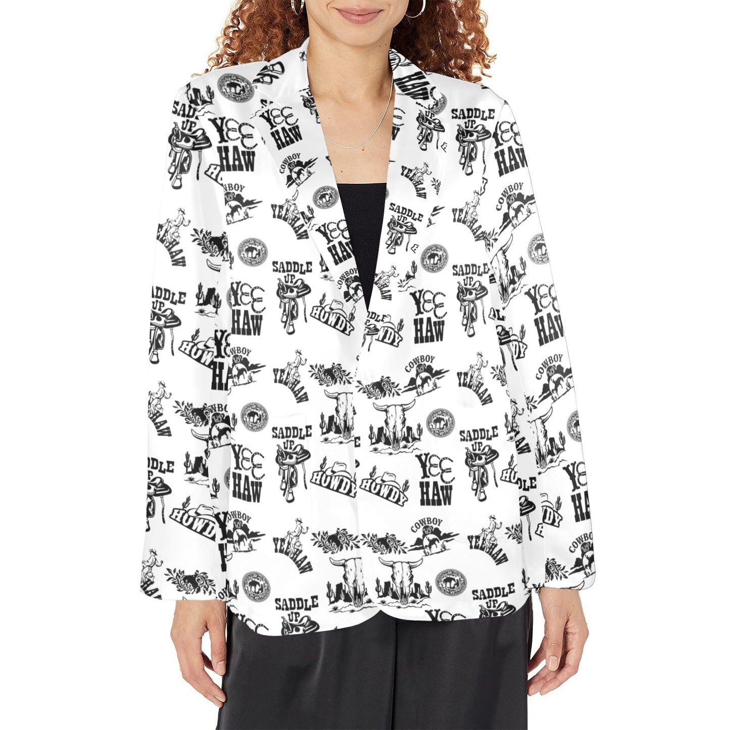 Cowboy Print Women's Western Blazer