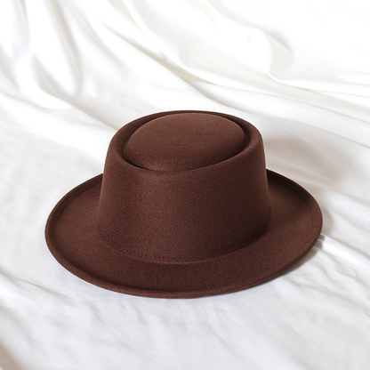 Luke Porkpie Flat Top Hat - Coffee