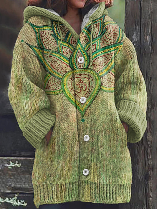 Lotus Pattern Women's Cardigan Sweater