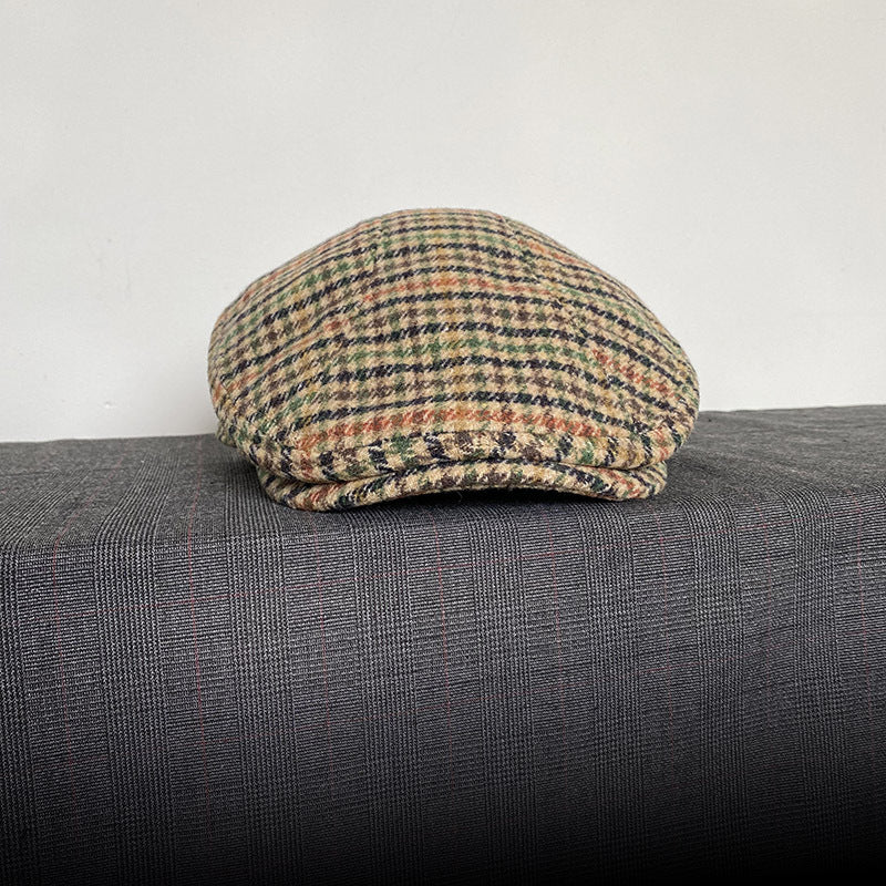 THE PEAKED Marl Flat Hat Barbour-Harris Tweed