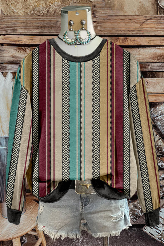 Unique Western Totem Print Sweatshirt