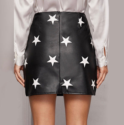 Faux Leather Haute Star of the Night Skirt