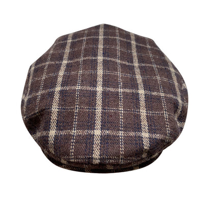 THE PEAKED Marl Flat Hat Brixto-Harris Tweed