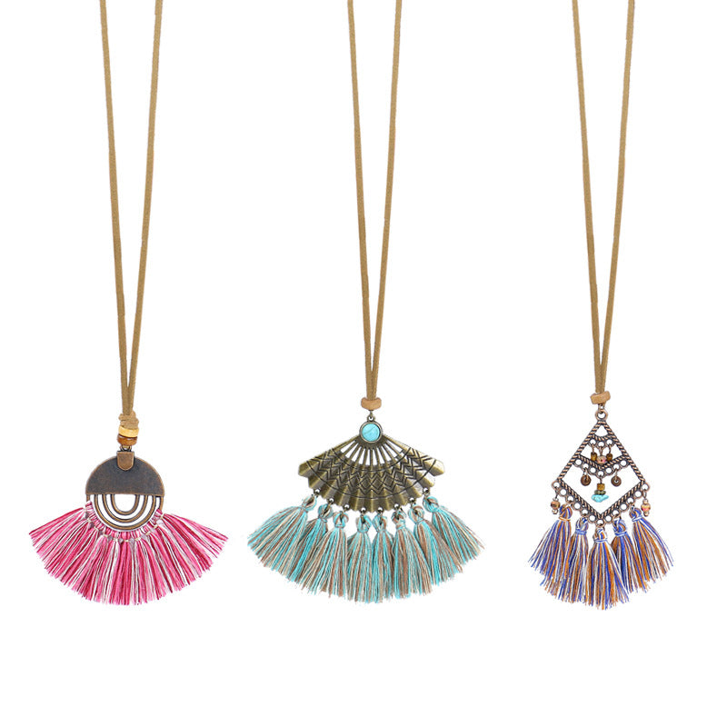 Women's Bohemian Tassel 3-pack Necklace