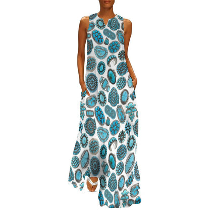 Turquoise Crazy Maxi Dress