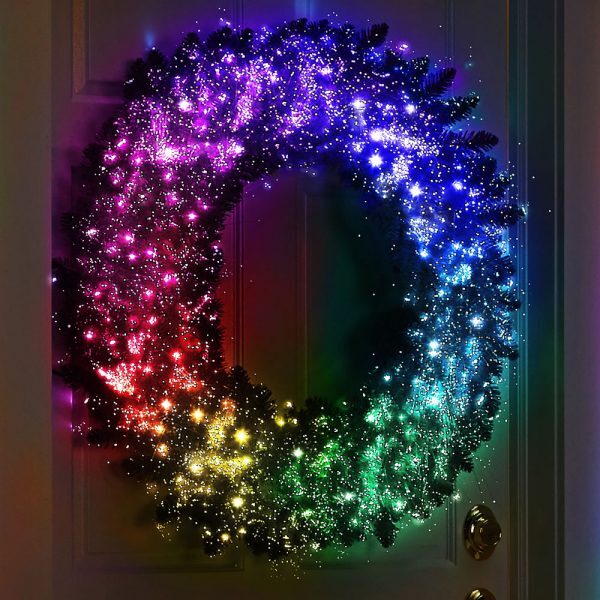 Christmas-the light show holiday trim wreath