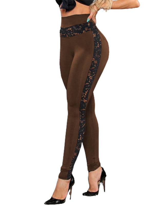 Solid Color Lace Pants Hip Lift Sweatpants