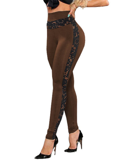 Solid Color Lace Pants Hip Lift Sweatpants