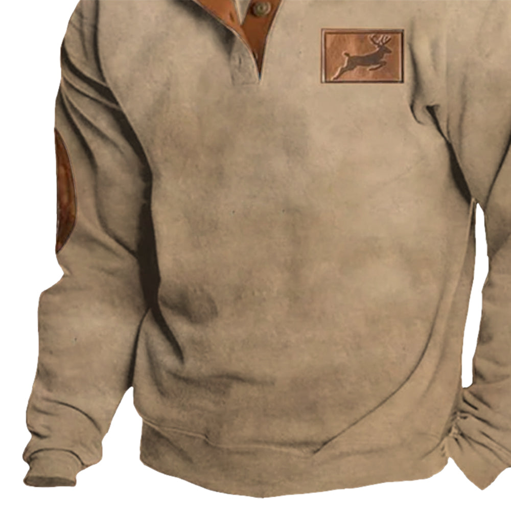 Men's Colorblock Elk Casual Sweatshirt