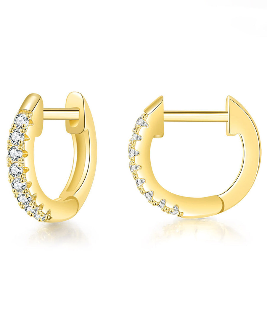 Simple Circle Micro-Paved Single Row Zircon Earrings