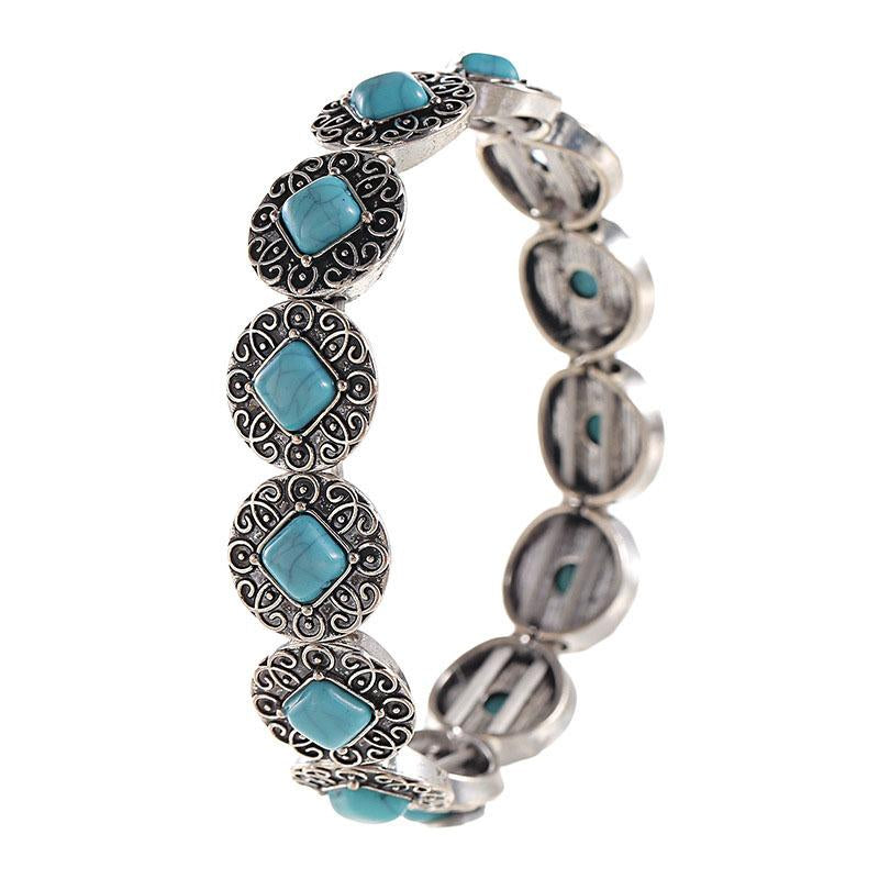 Turquoise vintage ethnic style light-weight bracelet