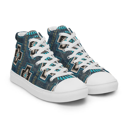 Aztec Cross Women__ high top canvas shoes