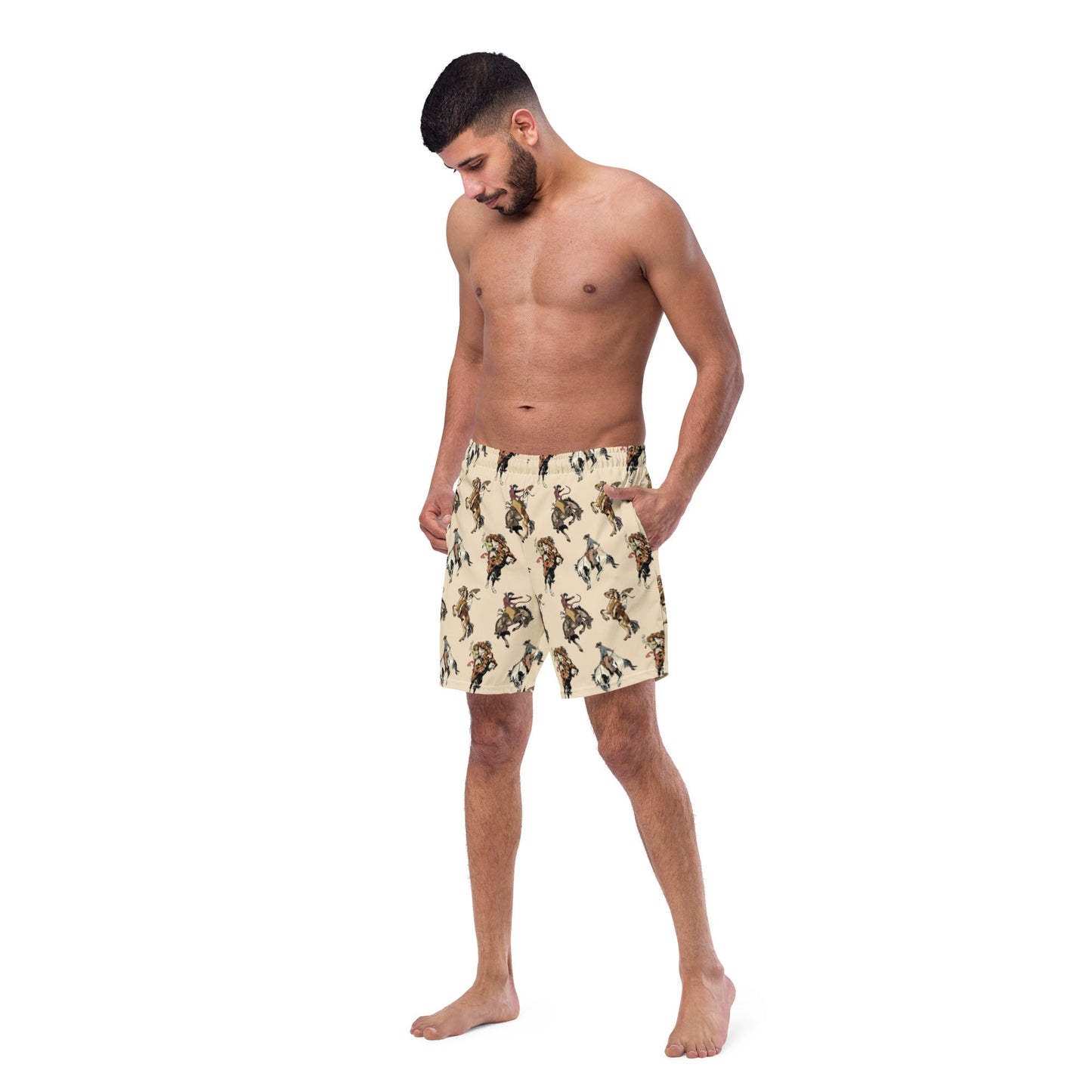 Yeehaw Vintage Cowgirl Men's Swim Trunks