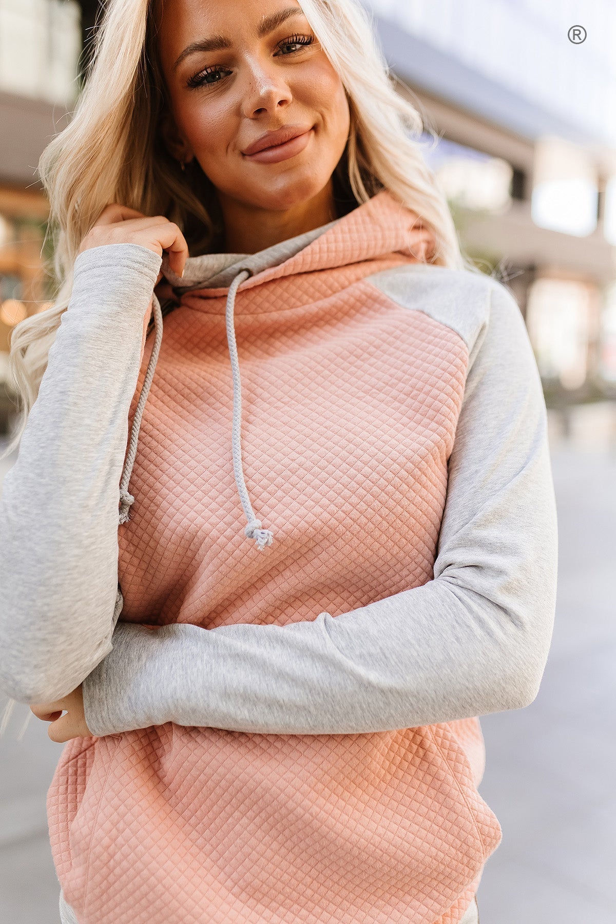 Ampersand Avenue DoubleHood_ Sweatshirt - Just Peachy